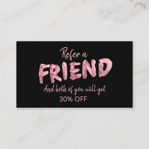 Bold Pink Refer A Friend Stylish Referral Card