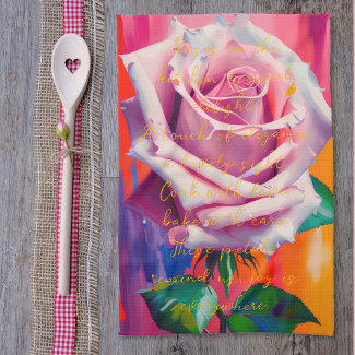 Bold Pink Rose in Bloom Poem Bohemian Artsy