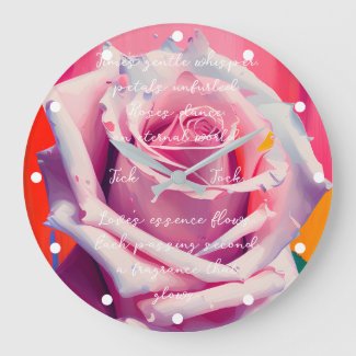 Bold Pink Rose in Bloom Poem Bohemian Artsy