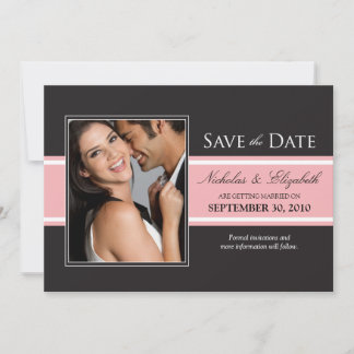 Bold Pink Stripe Save the Date Announcement