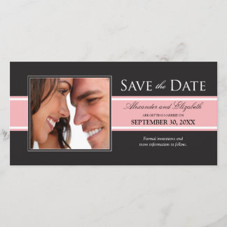 Bold Pink Stripe Save the Date Announcement
