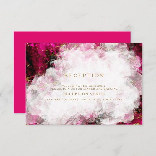 Bold Pink Tourmaline and Crystal Geode Invitation