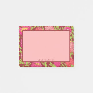 Bold Pink Tropical Floral Pattern Post-it Notes