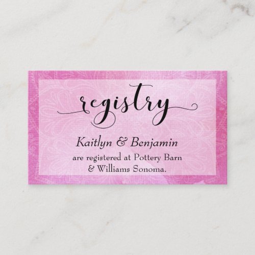 Bold Pink Watercolor Mandala Wedding Website 2 Enclosure Card