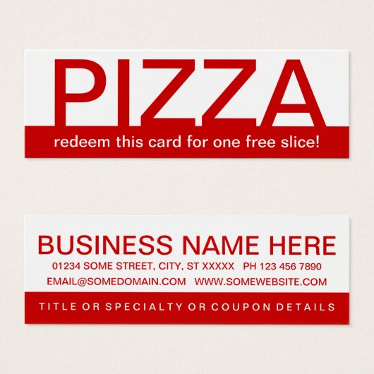 bold PIZZA coupon (Front & Back)