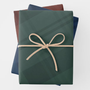 Bold plaid dark red green navy holiday wrapping paper sheets