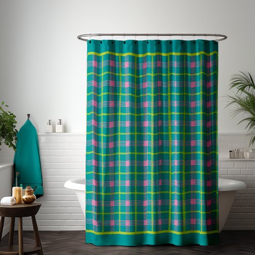 Bold Plaid Shower Curtain