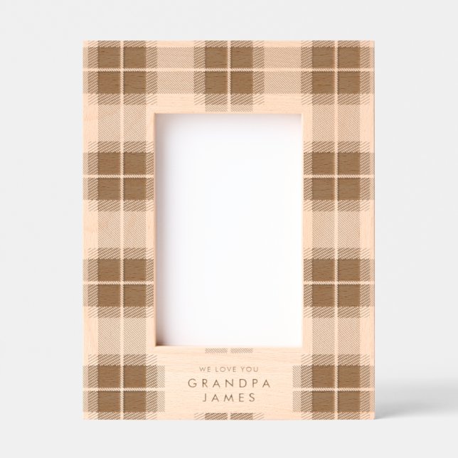 Bold plaid simple custom text engraved frames (Front)