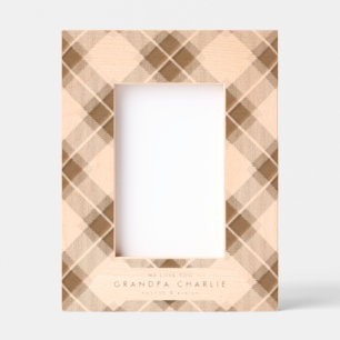 Bold plaid simple custom text engraved frames