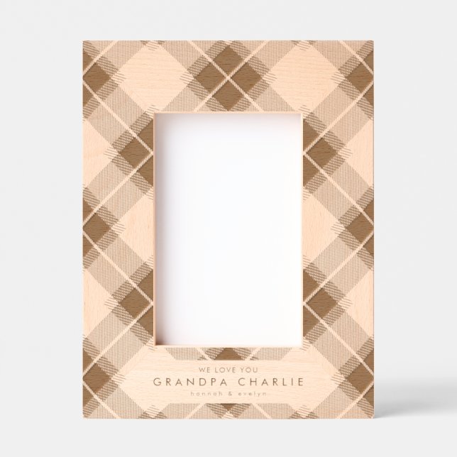 Bold plaid simple custom text engraved frames (Front)