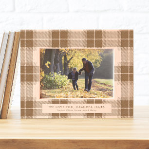 Bold plaid simple custom text engraved frames