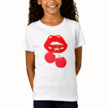 Bold & Playful Red Lips Tee for Girls