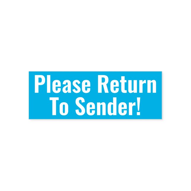 Bold "Please Return To Sender!" Rubber Stamp (Design)
