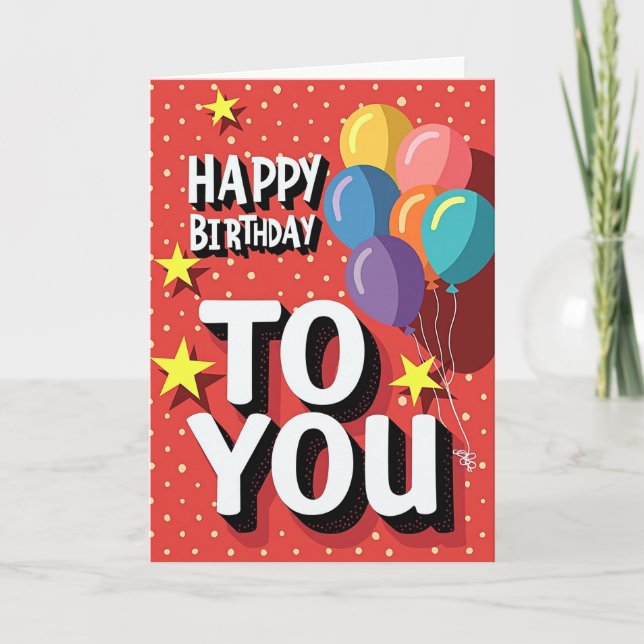 Bold Polka Dot Birthday Card (Front)