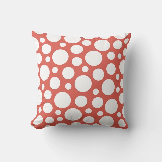 Bold Polka Dot Pattern Throw Pillow (Front)