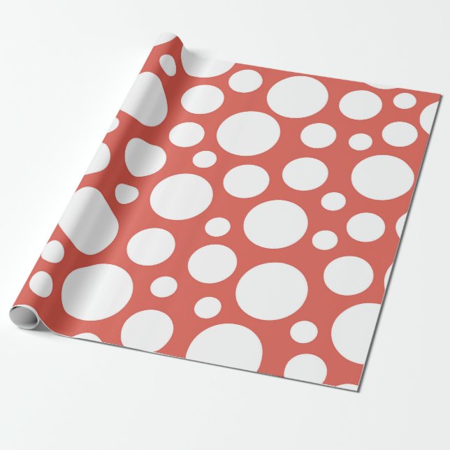 Bold Polka Dot Pattern Wrapping Paper (Unrolled)
