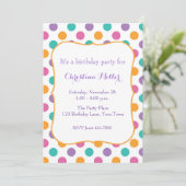Bold Polka Dots Birthday Invitation | Zazzle