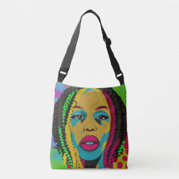 Bold Pop Art-African American Woman With Locs Crossbody Bag