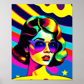 Bold Pop Art and Stripes Retro Fashion Poster