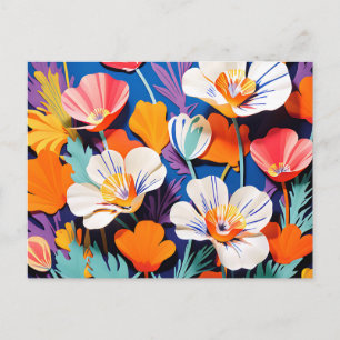 Bold Pop Art California Poppies Postcard