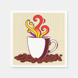 Bold Pop Art Coffee Cup Retro Napkins
