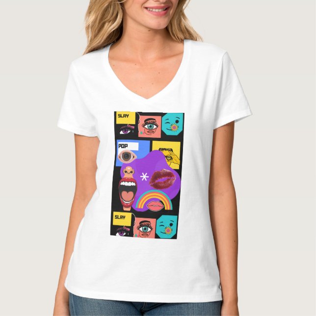 Bold Pop Art Explosion  Retro Comic Style T-Shirt (Front)