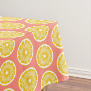 Bold Pop Art Pink Lemonade Slice Yellow Tablecloth