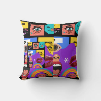 Bold Pop Art | Retro Comic Style mug Throw Pillow