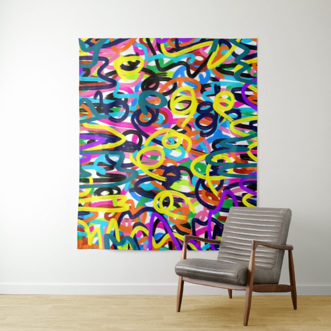 Bold Pop Art Tapestry (In Situ)