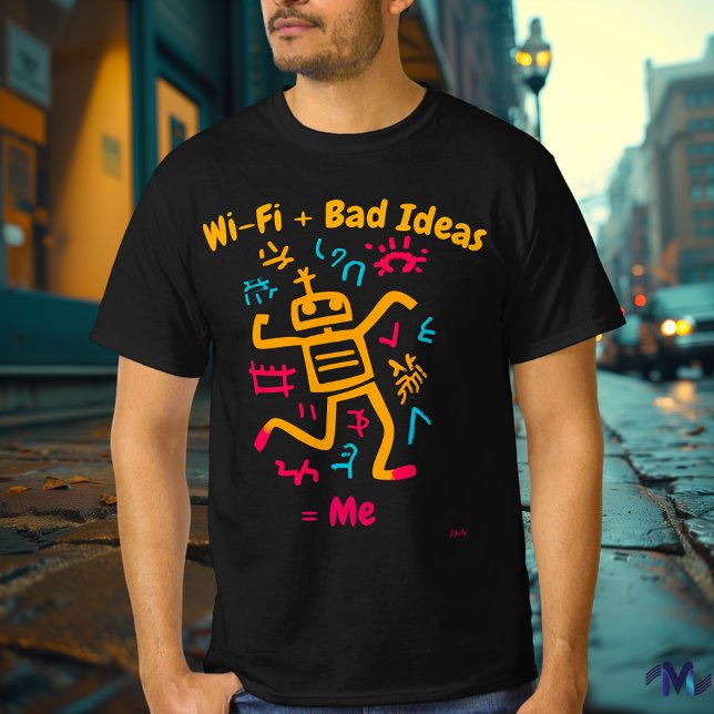 Bold Pop Art Tech Humor Robot T-Shirt (Creator Uploaded)