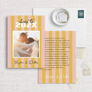 Bold & Preppy Italian Stripe New Year Photo Holiday Card