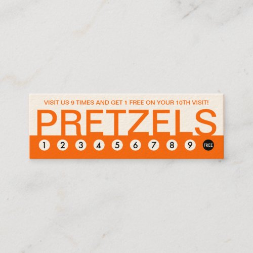 bold PRETZELS customer loyalty Business Card Template