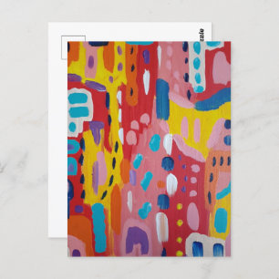 Bold Primary Colors Abstract Postcard