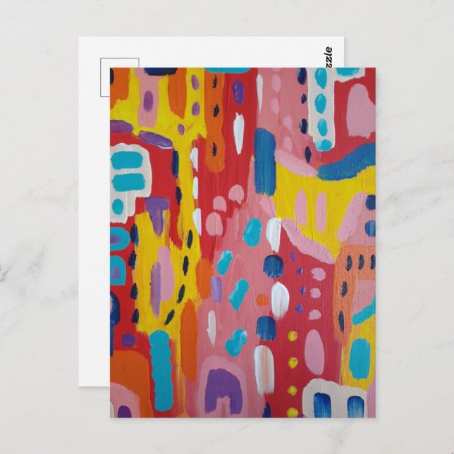Bold Primary Colors Abstract   Postcard (Front/Back)