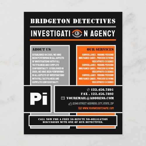 Bold Private Eye Private Detective Investigator Flyer