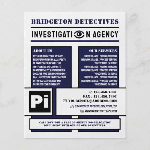 Bold Private Eye Private Detective Investigator Flyer
