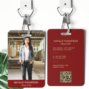 Bold Professional Real Estate Chic Realtor QR Code Badge