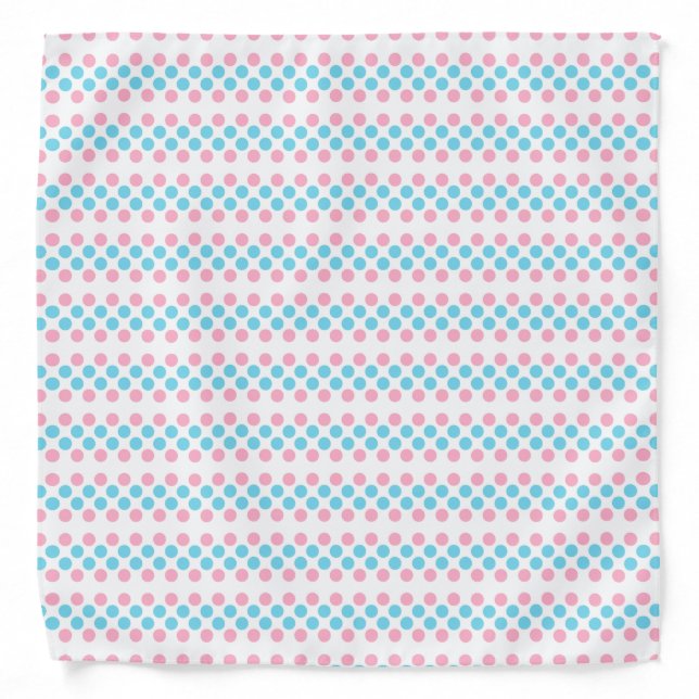 Bold Proud Transgender Pride Flag Colors Polkadots Bandana (Front)
