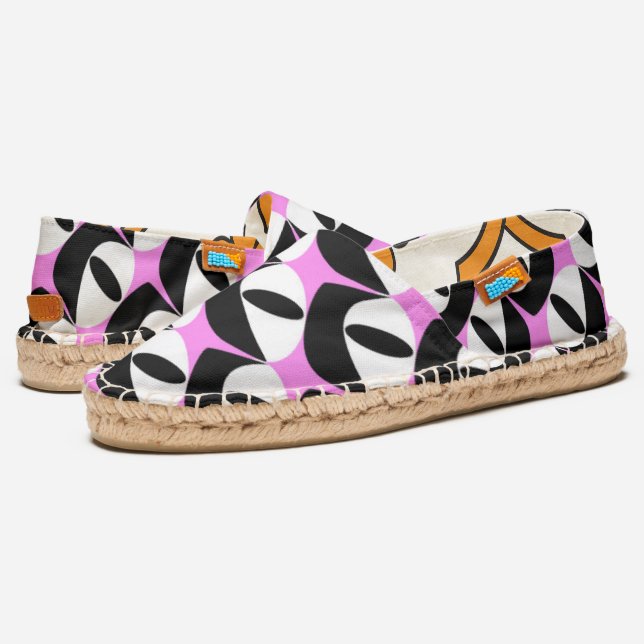 Bold Psychadelic Eyes Design Espadrilles (Angled)