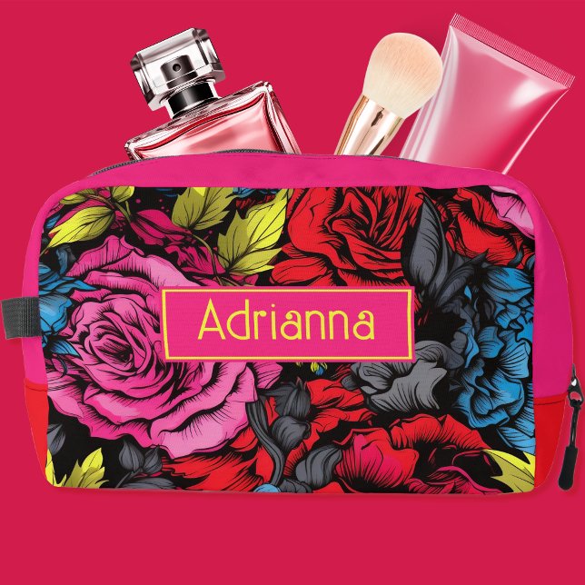 Bold Punk Blooms Floral Dopp Kit (Creator Uploaded)