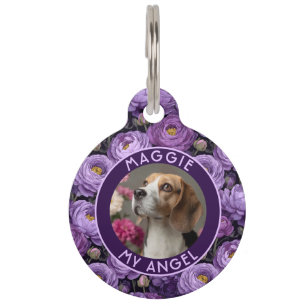 Bold Puppy Gift Ranunculus Pattern Pet ID Tag