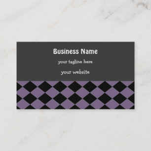 Bold Purple and Black Diamond Pattern Business Card