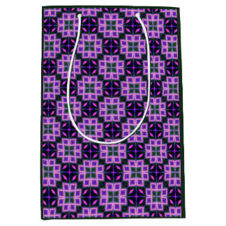 Bold Purple and Pink Diamond Pattern  Medium Gift Bag