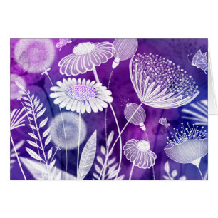 Bold Purple and Violet Wild Flower Art Cards