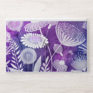Bold Purple and Violet Wild Flower Art HP Laptop Skin
