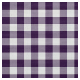 Bold Purple and White Gingham Plaid Fabric