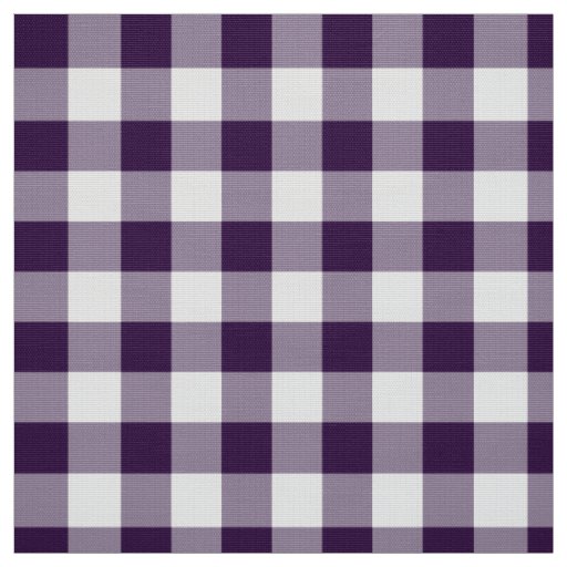 Bold Purple and White Gingham Plaid Fabric