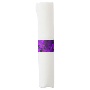 Bold Purple & Black Paint Splatter Napkin Band