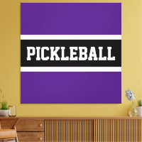 Bold Purple Black Sports Letters PICKLEBALL Text