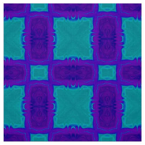 BOLD Purple Blue Turquoise Geometric   Fabric